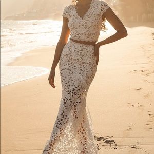 New White Lace Two Piece Set